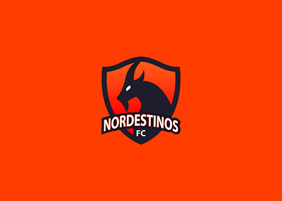 NordestinosFC Logo emblems goat logo logo design orange soccer