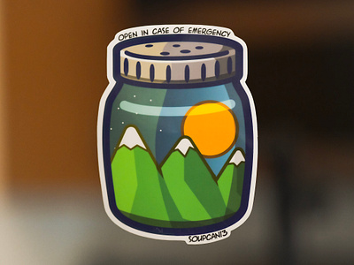 Vacation in a Jar hiking illustration outdoors soupcan13 sticker vector vectorart