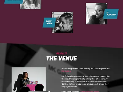 MK Geek Night Website Concepts design event home homepage web website