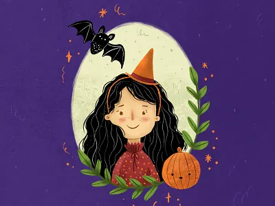 Happy Halloween art artist bat book illustration children art children illustration halloween halloween design illustration october portrait portrait illustration pumpkin witch