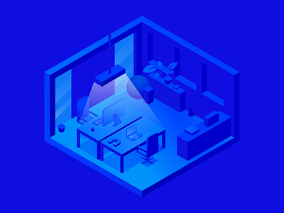 Oblik Office Tribute III figma illustration illustrator isometric monochrome oblik oblik studio office office space workplace workspace