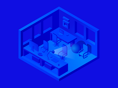 Oblik Office Tribute I figma illustration illustrator isometric monochrome oblik oblik studio office office space workplace workspace