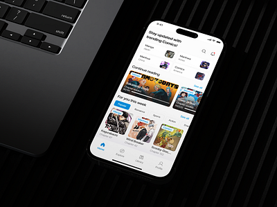 Komik Sphere - Comic Mobile App app application apps book comic comic app design graphic design mobile mobile app mobile application read reading book ui user ux