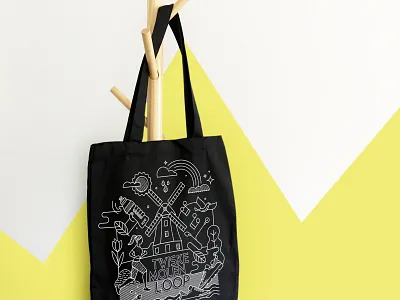 Tote Bag TML adobe branding design editorial illustration fitness geometric illustration holland illustration line art lineart minimal illustration race running sneakers sports tote totebags tulips vector vector art