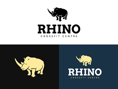 Rhino Crossfit Logo Design animal animal logo blue logo branding cream logo crossfit crossfit logo gym logo identity logo logo design logo designer logo mark logo mark design logo mark symbol logodesign logotype rhino rhino symbol rhinoceros