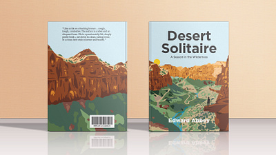 Desert Solitaire Book Cover pt1 book cover design graphic design illustration student project