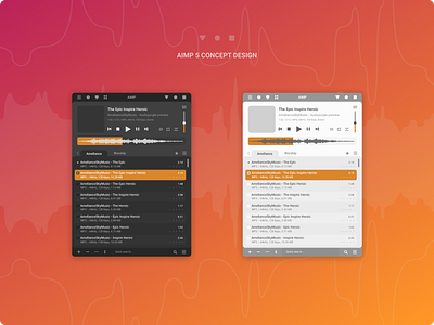 AIMP 5 CONCEPT DESIGN aimp app audio audio app concept design figma flat media minimal player redesign skin ui ux