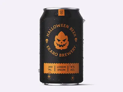 Halloween Beer Can beer beer can beercan brewery can creative creativity design designer dribbbleweeklywarmup halloween modern pumpkin typography