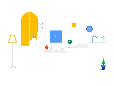 Google concept_smart home illustration designs assistant cartoon furniture google google design home illustration interior minimalist ux ideation