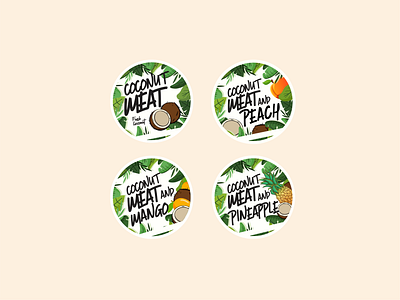 Coconut Meat & Family 404 beach branding coconut family food fresh icon identity illustrations leafs mango market mexican mexico peach pineapple spring tropical ux