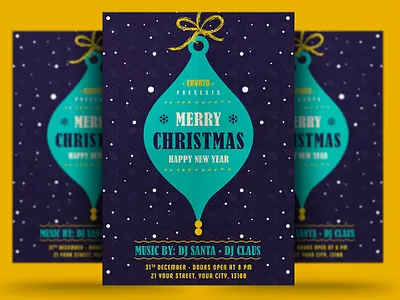Christmas & Happy New Year Flyer celebration christmas christmas bash christmas festival christmas flyer christmas night christmas party club event festival flyer holiday invitation merry christmas new year new year flyer new year party new year poster party poster