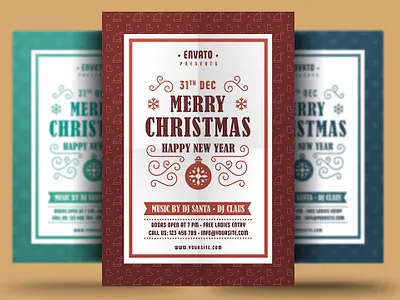 Christmas & Happy New Year Flyer celebration christmas christmas bash christmas festival christmas flyer christmas night christmas party club event festival flyer holiday invitation merry christmas new year new year flyer new year party new year poster party poster