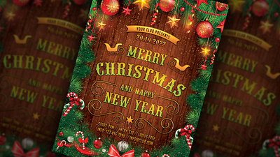 Christmas Flyer bash celebration christmas christmas flyer christmas party club elegant event flyer gold holiday invitation merry christmas new year new years eve nightclub nye party party flyer poster