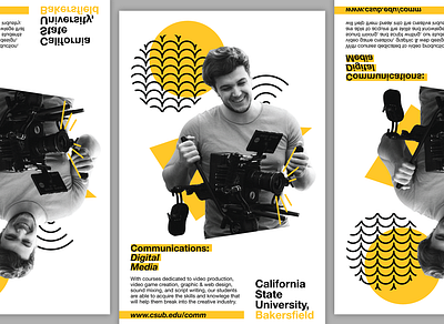 Digital Media Program Flyer advertising bakersfield collateral collateral design college csub flyer minimal promotional school simple yellow