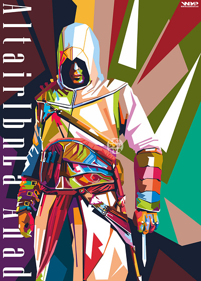 WPAP Assassins Altair digital illustration popart vector vector art vector illustration wpap