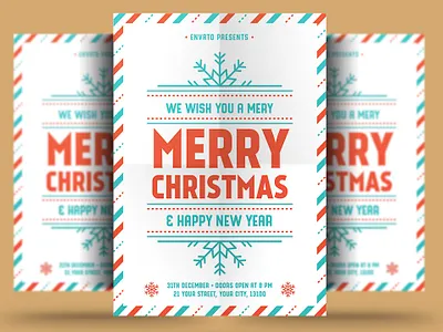 Christmas and New Year Flyer bash celebration christmas christmas flyer christmas party club elegant event flyer gold holiday invitation merry christmas new year new years eve nightclub nye party party flyer poster