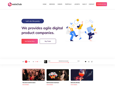 Nightlife & NightClub Template casino clean conference creative design dribbble elegant modern nightclub nightlife prototype trendy typogaphy ui ux website xd xd design