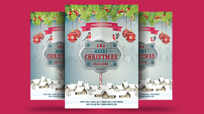 Christmas Flyer celebration christmas christmas bash christmas festival christmas flyer christmas night christmas party club event festival flyer holiday invitation merry christmas new year new year flyer new year party new year poster party poster