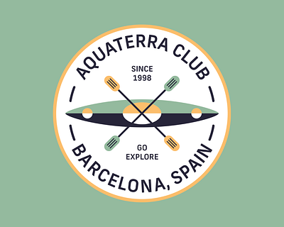 Aquaterra Club Logo adventure kayak logo mountain outdoors