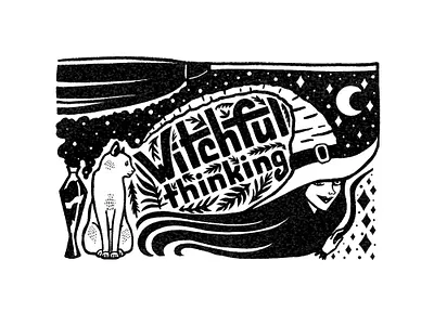 Witchful Thinking graphic graphics halloween illustration ipad lettering print procreate sketch vector warmup witch