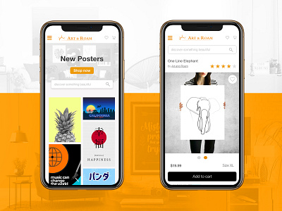 Mobile online shop for Art & Roam adobexd artandroam interface iphone iphonex mobile online photoshop shop ui ui design uiux web webdesign website