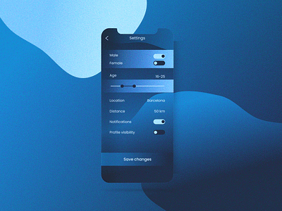 Daily UI #007 app design art challenge dailyui dailyui 007 design figma figmadesign gradient grain illustrator photoshop settings settings ui ui uidesign uiux ux uxdesign webdesign