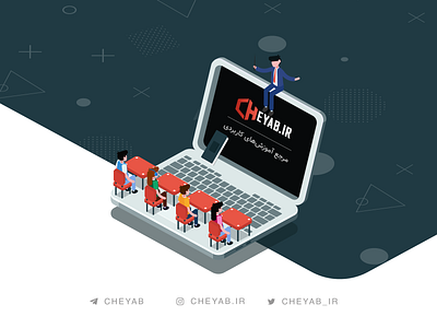 Cheyab's Introduction design digital digital art digital design digital illustration digitalart e learning illustration isometric laptop learning student teacher ui vector vectorart website ایزومتریک