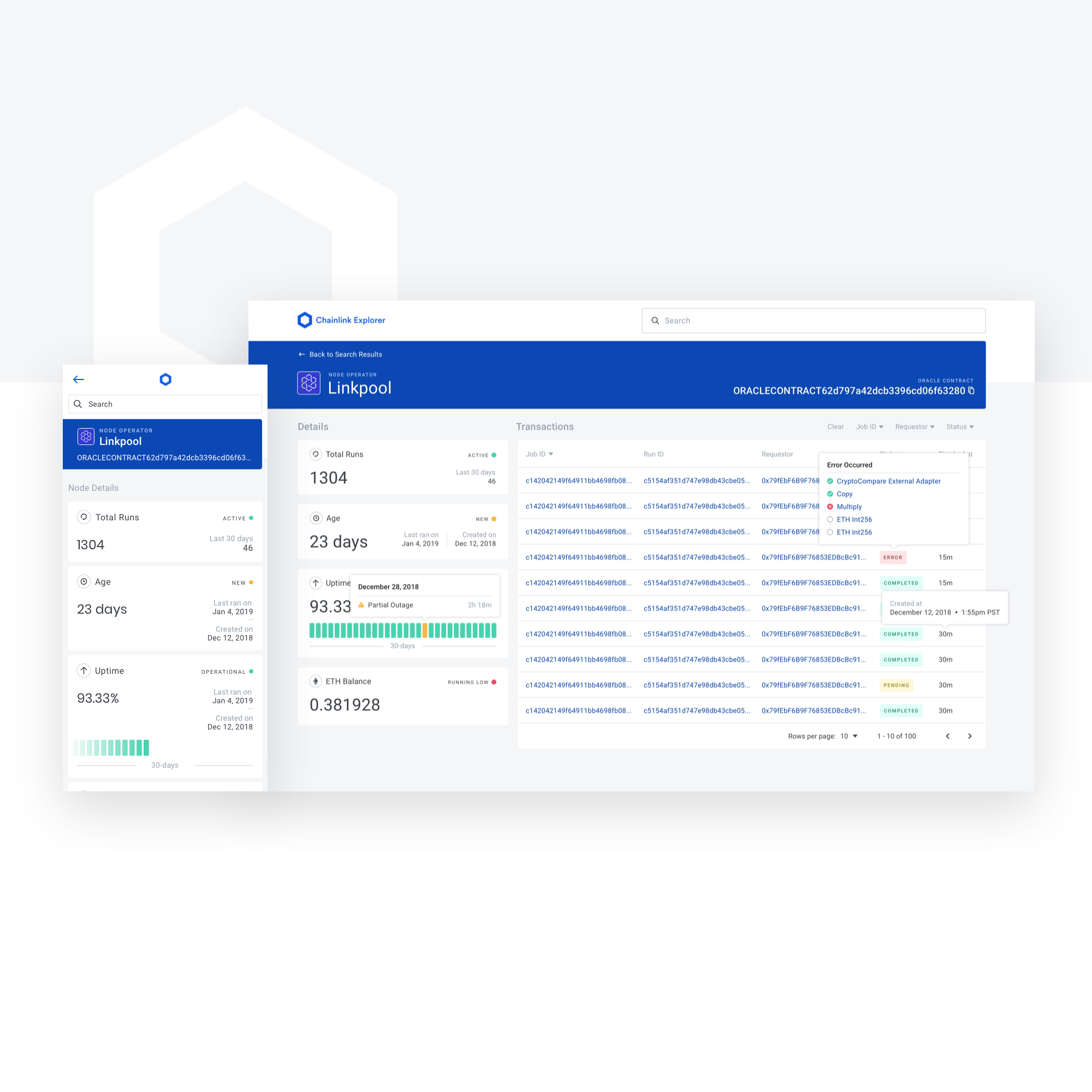Chainlink Explorer - Node Operator Detail Page by Malvin Y on Dribbble