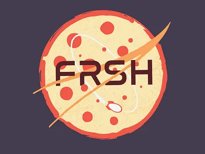 PIZZA PLANET FRESH buzz lightyear cream disney galaxy illustration logo muted colors nasa pixar pizza pizza planet red rocket space sticker toy story typography
