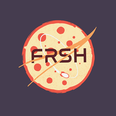 PIZZA PLANET FRESH buzz lightyear cream disney galaxy illustration logo muted colors nasa pixar pizza pizza planet red rocket space sticker toy story typography