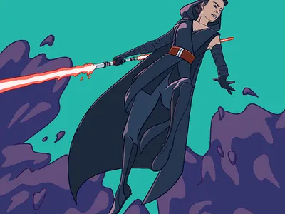 Dark Rey character illustration manga starwars