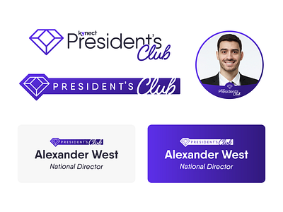 Kynect Presidents Club Badges badge badge design branding club diamond icon logo mlm national director network marketing president presidents club tag