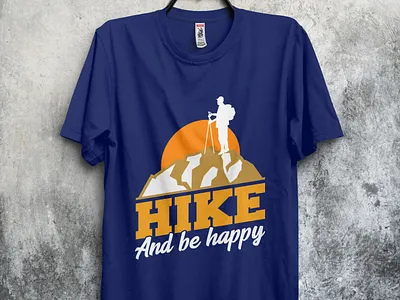 Hike and be happy campingtshirt design tshirt tshirt design tshirtcamp tshirtdesign tshirts type typography vector