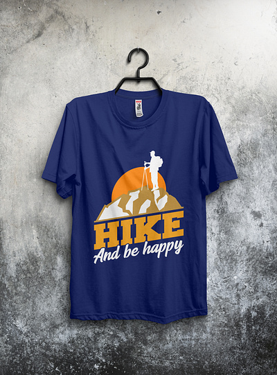 Hike and be happy campingtshirt design tshirt tshirt design tshirtcamp tshirtdesign tshirts type typography vector
