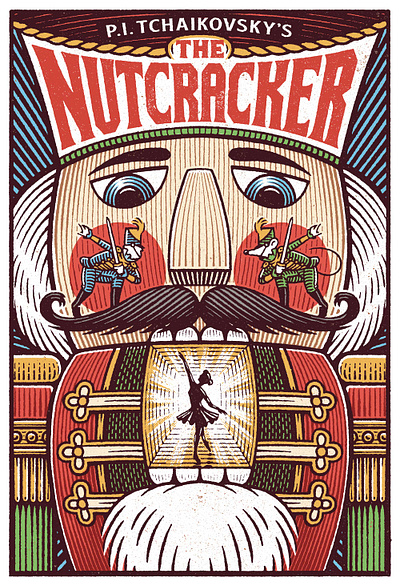 Nutcracker christmas engraving hand drawn handlettering handmade holiday holidays illustration nutcracker performance play poster woodcut