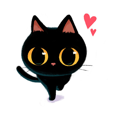 🐱❤️ animal blackcat cat character cute doodle drawing emoji illustration photoshop