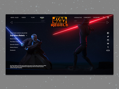 #1.10 Shots for Practice | Star Wars Rebels animation branding clean design illustration landing landing page minimal rebels responsive sketch star wars tv series ui ux web website