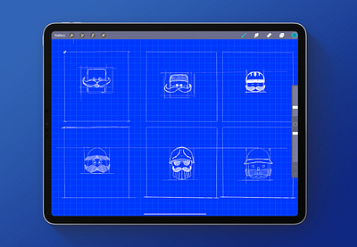 Mustache Cartoon app icon sketches app icon branding caricature cartoon logo character design drawing face illustration figure funny icon illustration ipad pro logo mascot mascot face sketches vector