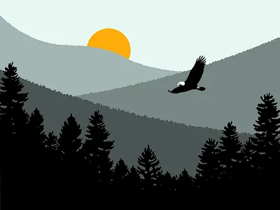 forest adobe adobe illustrator flat design forest illustrator landscape mac mountain