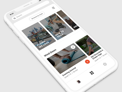 yogaglo app branding design gray inspiration ios mobile typography ui ux white yoga app