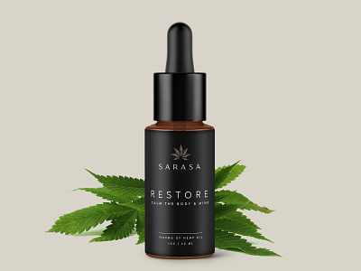 Sarasa Label branding cannabis cannabis branding cbd design gradient health hemp illustration label label design labelpackaging logo packaging vector wellness