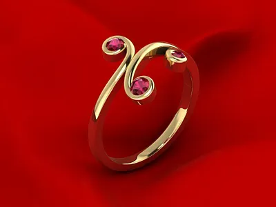 Ornamental Ring with Gems 3D Model jewel jewelery jewellery jewelry jewelry design jewelry designer jewels matrix rhino3d rhinoceros