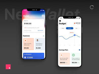 NeoWallet - eWallet - Fintech - UI [P2] app apple application card clean dark ewallet fintech graph ios minimal money pay statistics stock trend 2020 trending ui ux wallet