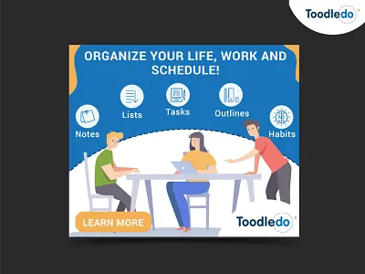 Toodledo Banner Design ad advertisement banner design graphics illustration instagram nisha nisha droch poster vector