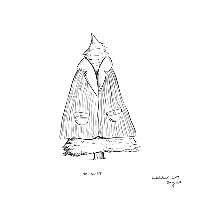 Coat black and white coat cold comic digital drawing illustration illustration art inktober inktober2019 ipadpro linedrawing painting pine plant tree