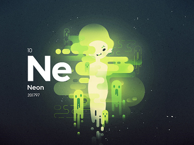 Element Gijinka - Neon gijinka graphic design illustration neon periodic table of elements