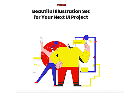 Yeeow! Beautiful Illustration Set affinity animated animation branding design figma free illustration illustration set illustrator pack parallax effect sketch vector web webflow