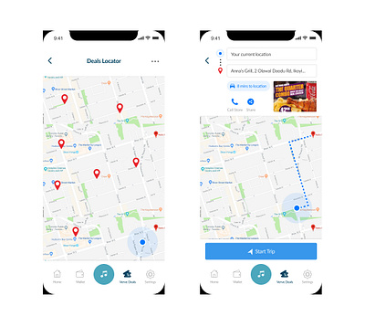 Deal Locator deals discounts finder locate maps social app user experience user interface design userinterface