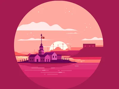 bosphorus cloud design house illustration inkscape landscape moon mountain nature vector