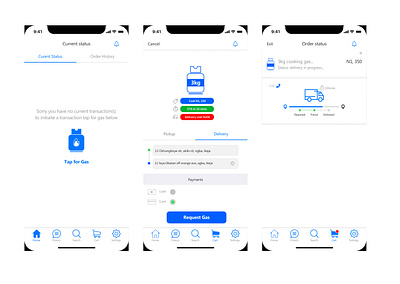 Tap for Gas deliveries delivery app delivery service online payment order order fulfillment ordering service design user experience user interface user interface design